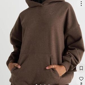 Gymshark Brown Hooded Sweatshirt with Subtle Logo